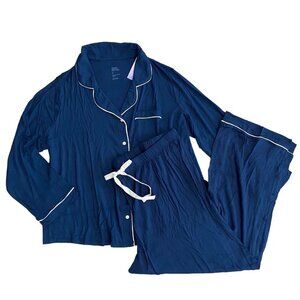 Stars Above Womens Navy Blue Long Sleeve Top & Pants Pajama Set Plus 1X 2X 3X